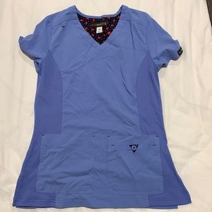 Koi ceil blue scrub top